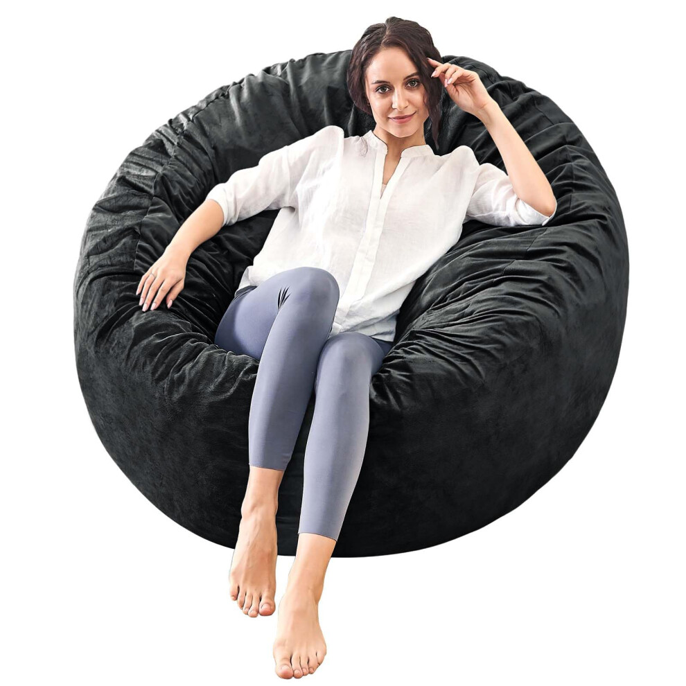 Pouf ILPEOD pour adultes, meubles en mousse à mémoire de forme, pouf pour enfants et adolescents, canapé avec housse en microfibre douce, rond