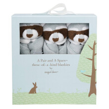 Angel Dear Pair und ein 3-teiliges Ersatzdecken-Set, graublauer Waschbr