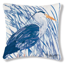 C&F Home Blue And White Heron Bird Coastal Tropical Beach Sea Life Printed Premium Indoor/Outdoor Pillow Patio Decor Decoration Accent Throw Pillow 1