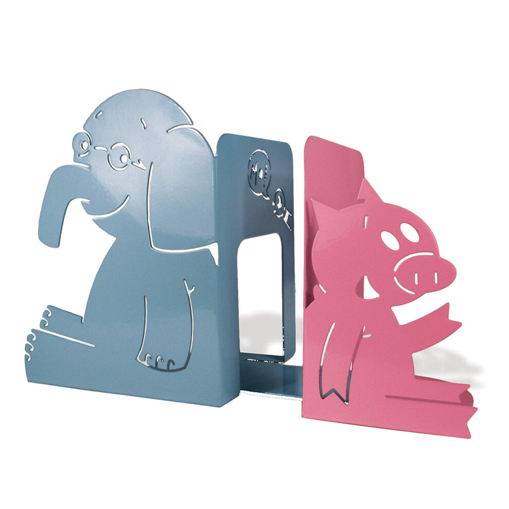 YOTTOY Collection Mo Willems | Ensemble de serre-livres en m   tal durable Elephant & Piggie 9 H x 4 L x 7 P