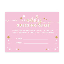 Andaz Press Twinkle Twinkle Little Star Pink Babyparty-Kollektion, Sigkeiten-Ratespielkarten, 30er-Pack, Spiele, Aktivitten und Dekorationen
