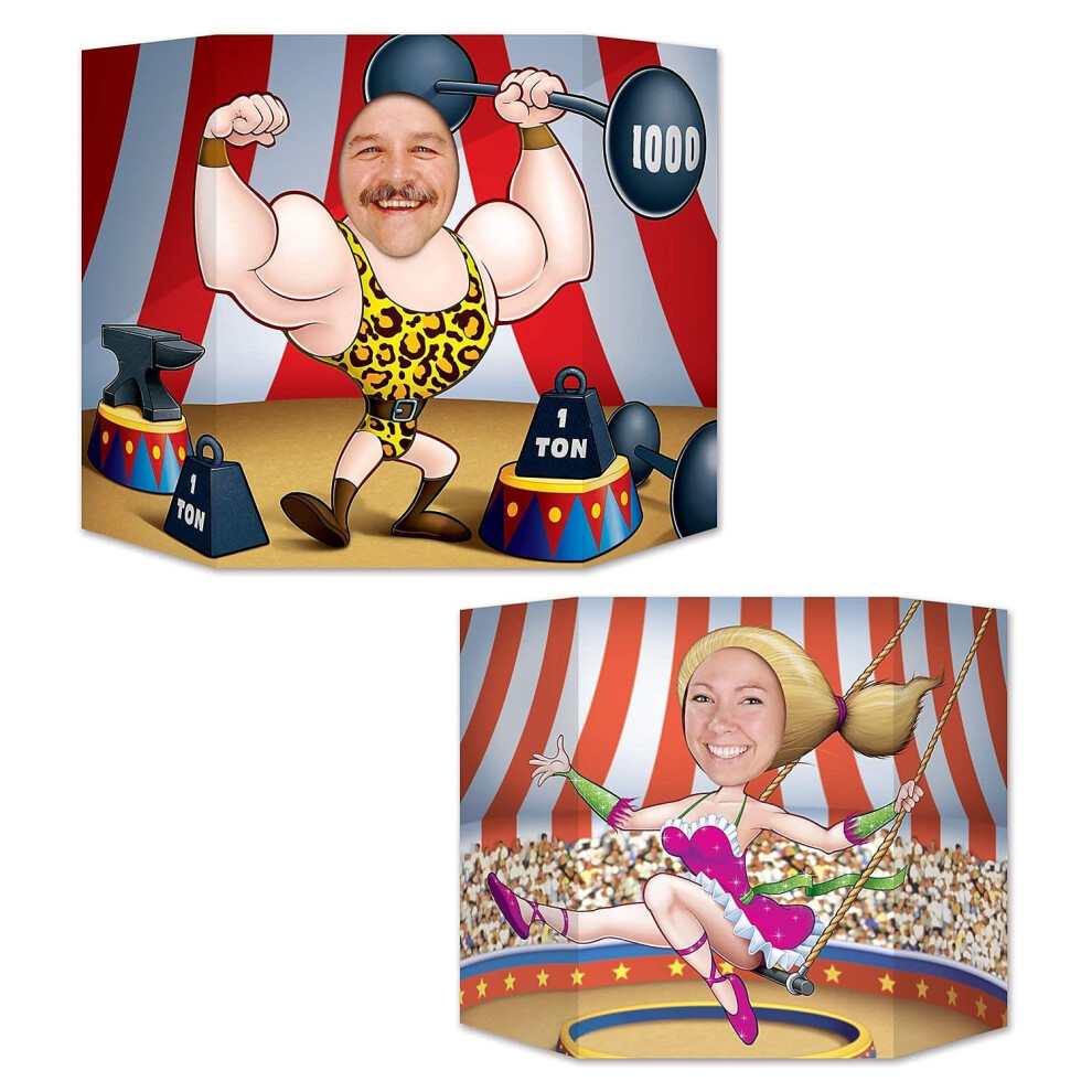 Beistle Circus Couple Photo Prop Pack of 2-image-OPC-PFMS6SC-NEW