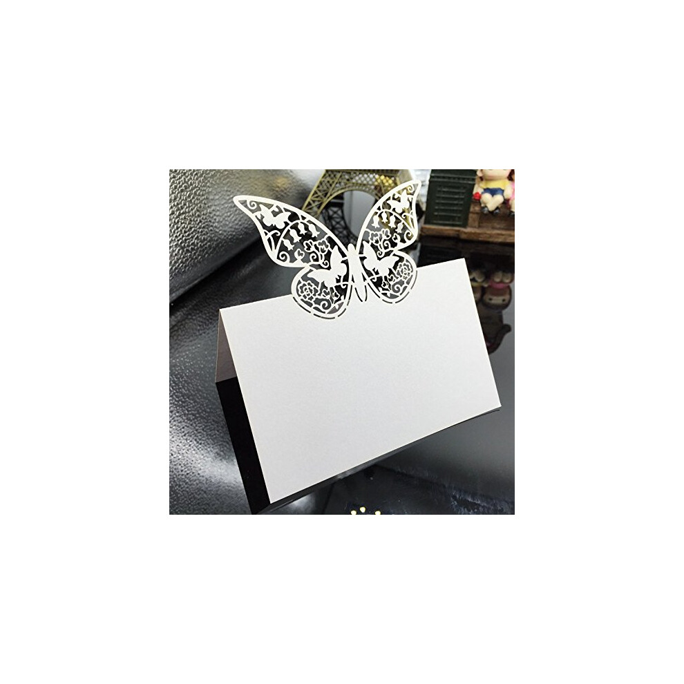 Vanki Pack of 50 Wedding Party Table Name Place Cards Favor Decor Butterfly Laser Cut Design-image-OPC-PFN9FYG-NEW