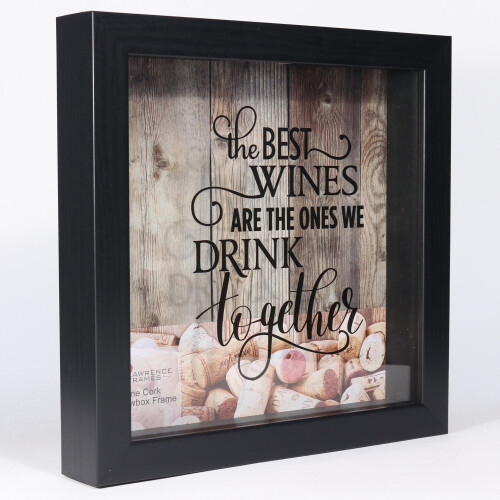 Lawrence Frames 164010 Black 10x10 Shadow Box Wine Cork Holder 1