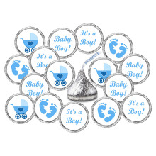 324 Blaue Its a Boy-Aufkleber fr Babypartygeschenke fr die Babyparty oder Babystreusel-Partydekorationen, Babyparty-Ksse-Aufkleber, Babypart