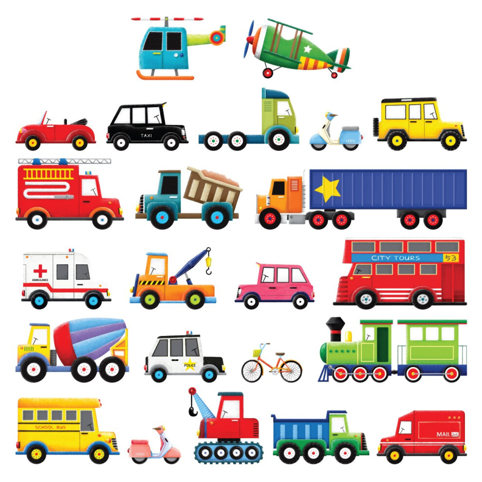 Encantadores De Pared Decowall Ds-8004 Transports Kids Wall Stickers Wall Decals Peel And St