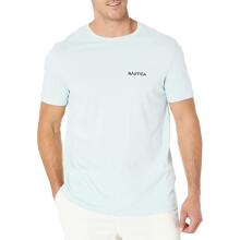 Nautica Herren Kurzarm-T-Shirt mit Rundhalsausschnitt, Bay Blue, einfarbig, Größe S