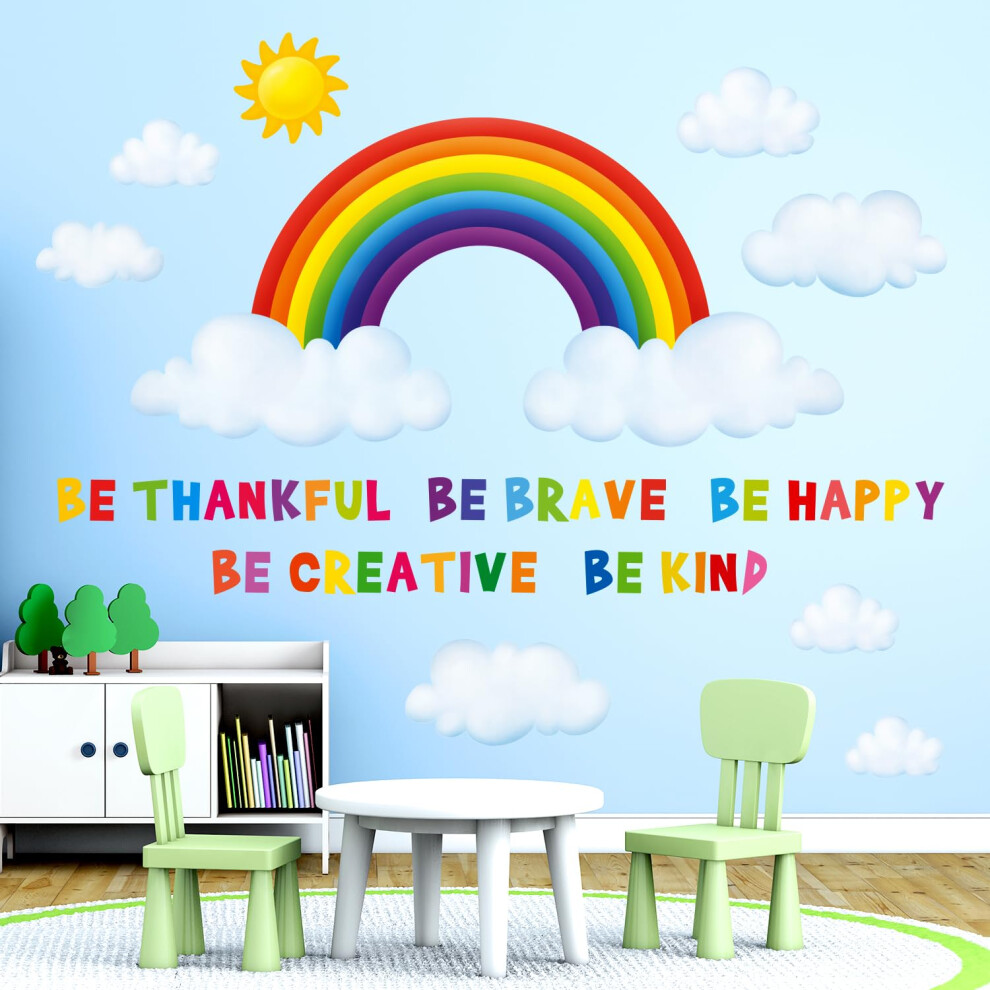 Decowall Sg-1713 Rainbow And Clouds Kids Wall Stickers Wall Decals Pee