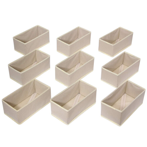 AARAINBOW 4 stuks kast kleding organizer met handvat, stoffen opbergdoos met stalen frame stapelbare plank opbergmanden opvouwbare kledingkast organizer manden voor kleding speelgoed, 23L (4 beige