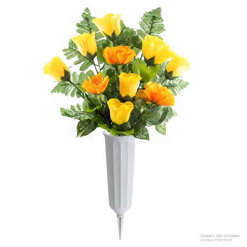 Stone Plastic Cemetery Vase 2-pack 2