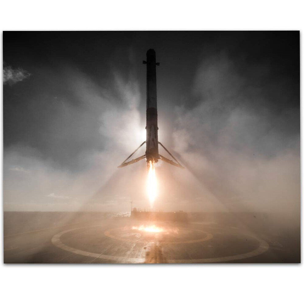 Affiche d'astronomie - Atterrissage de l'Iridium-1 de SpaceX - Impression d'art sans cadre 11x14