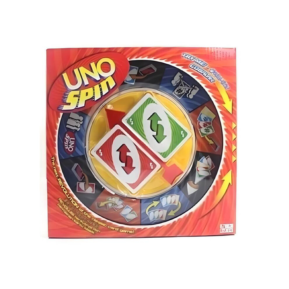 (Red) Spin Card Uno Game Board Game Toy Family Party Education Gift Interactive Prop Red