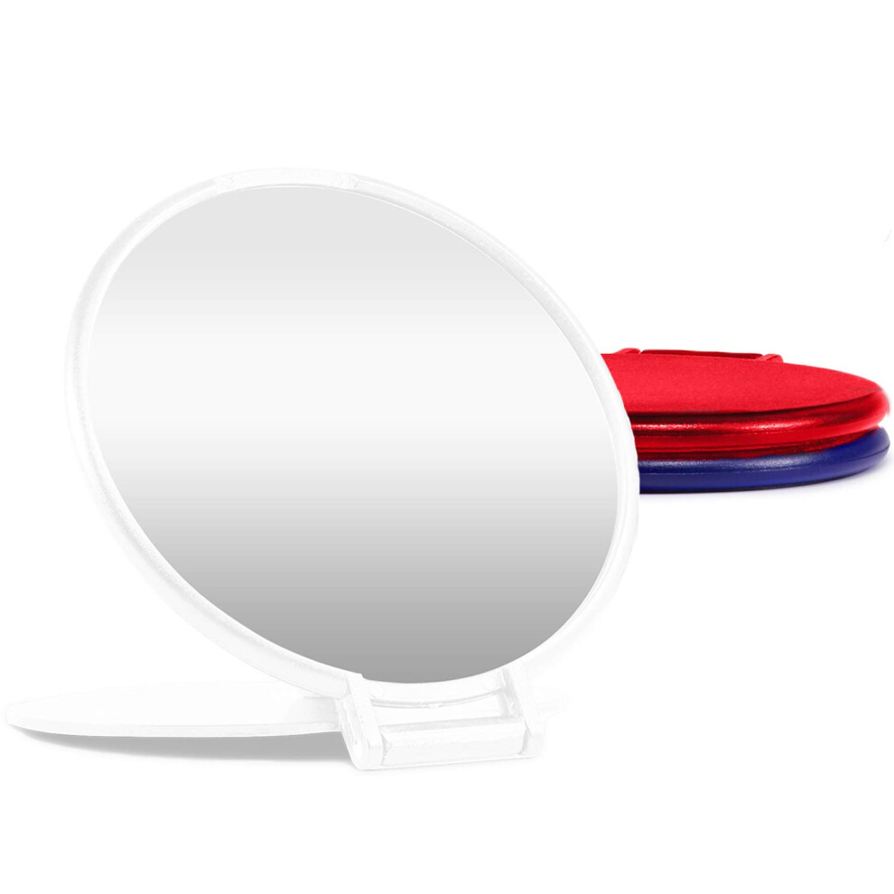 Compact Mirror Bulk Round Makeup Mirror for Purse, Set of 3, 2.6L x 2.37W (3-colors)