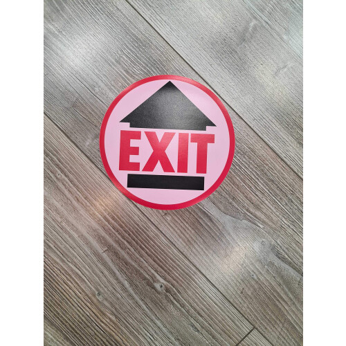 CLEVER SIGNS Exit Sign  10 Decals per Pack  7.5"" Round  Social distan 2