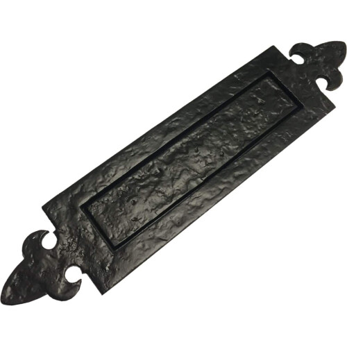 Letter Box Plate Fleur De LYS Cylinder Pull, Ring Door Knocker Set 1