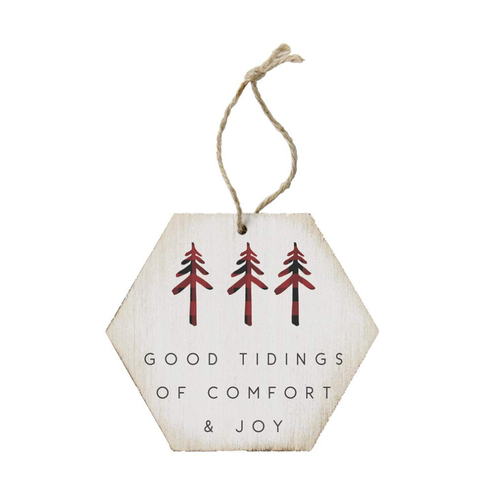 Po Prostu Powiedzial, Ze Dobre Wiesci Komfortu I Radosci - 4,5 X 6,88 W Drewnianej Choince Ornament ORH1143-image