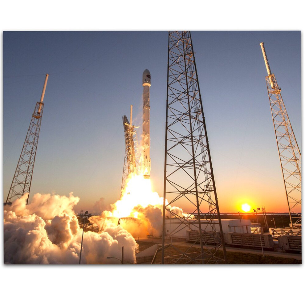 Affiche d'astronomie - Lancement de fus   e SpaceX - Impression d'art sans cadre 11x14 - Affiches vintage pour Dark Academia. Affiche spatiale pour