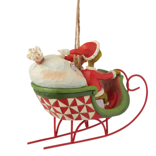 Enesco Jim Shore Dr. Seuss The Grinch e Max em Ornamento de Sleigh pendurado Multicolor de 3,34 polegadas 1