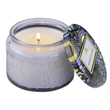 Volusepa pomme Blue Clover Petite Bandle Jar 3,2 oz 25 heures Burn Temps Tous les meches naturelles et la cire de noix de coco pour une vegetalie