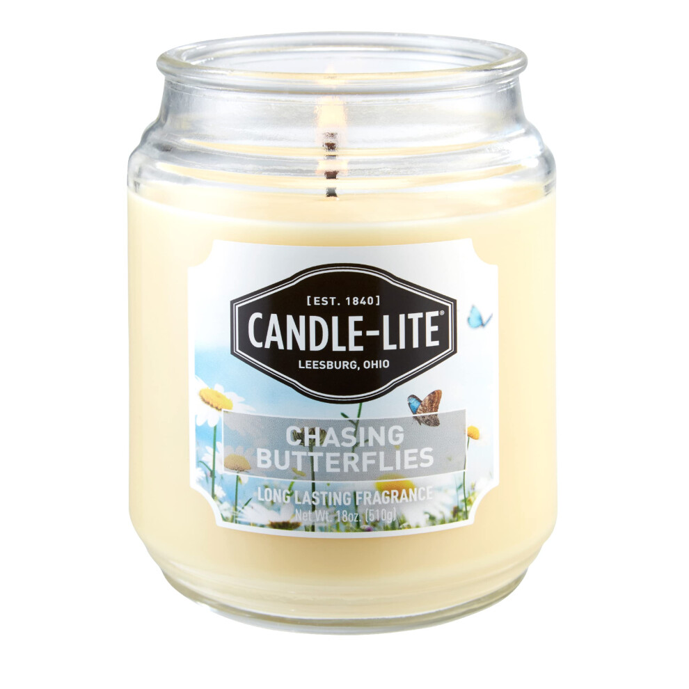 Candle-Lite Everday Chasing Butterflies Scented Candle  18 oz. Aromatherapy Candle  Off-White-image-OPC-PFSWY9P-NEW