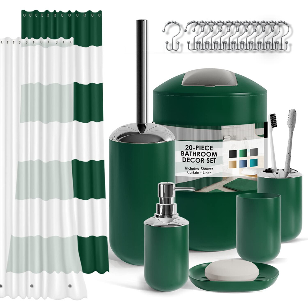 Ensemble de salle de bain Clara Clark - Ensemble d'accessoires de salle de bain vert 20 pi   ces