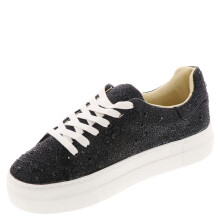 Betsey Johnson Kvinnors Sidny Sneaker, Svart, 9.5