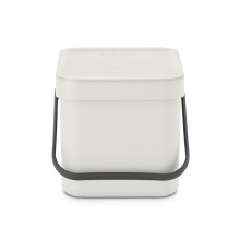 Brabantia Sort & Go Lebensmittel-Mülleimer (16 Gallonen, hellgrau), kleine Arbeitsplatte