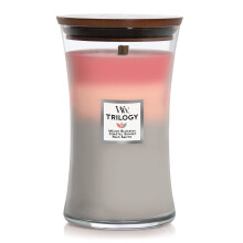 Woodwick Large Timeglass Candle Shoreline - Premium Soja Blend Wax Pluswick Innovation Wood Wick lavet i USA