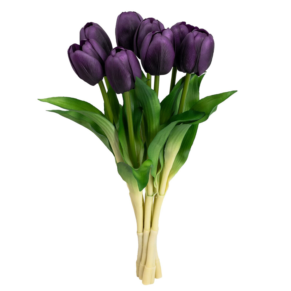 Softflame Fiori Artificiali/Finti – Tulipano Viola, 8 Pezzi, Per Matrimoni, Casa, Feste, Ristoranti-image