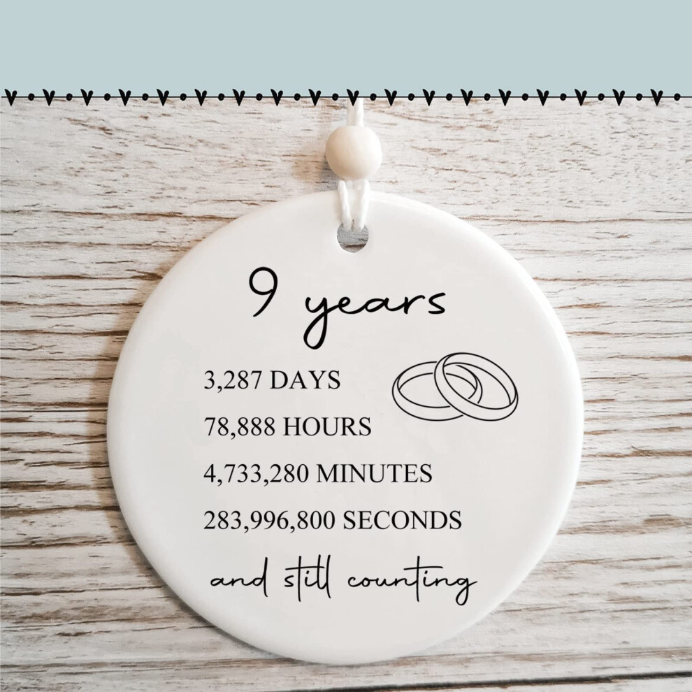Kusry 9Th Wedding For Her Or Him, 9 Years Marriage Gift For Couple, Pottery Anniversary Present For Wife Husband