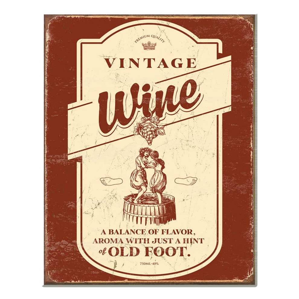 Desperate Enterprises Vintage Wijnblik Bord Nostalgisch Vintage Metalen Wanddecoratie Gemaakt In De Vs-image