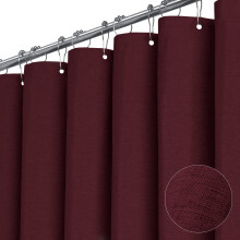Perdea de du? BTTN Burgundy - lenjerie texturata cu textura cu apa impermeabila cu apa impermeabila set cu 12 crlige din plastic hotel spa lux P