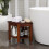 HouseJoy Γωνιακός Πάγκος Ντους με Ράφι, Σκαμπό Ντους Γωνίας για Ξύρισμα Ποδιών 3