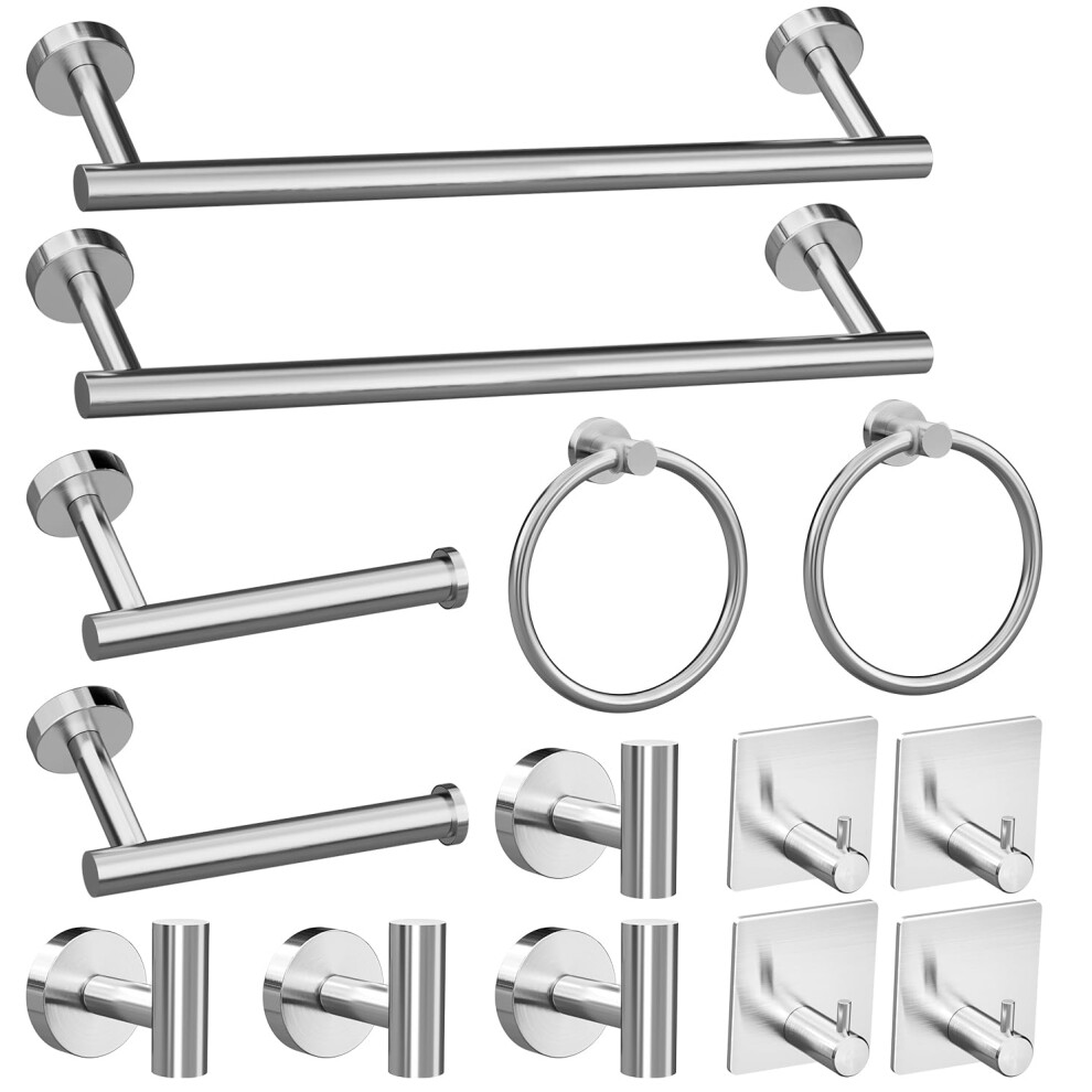 Ensemble de quincaillerie de salle de bain 14 pi   ces en acier inoxydable nickel    bross