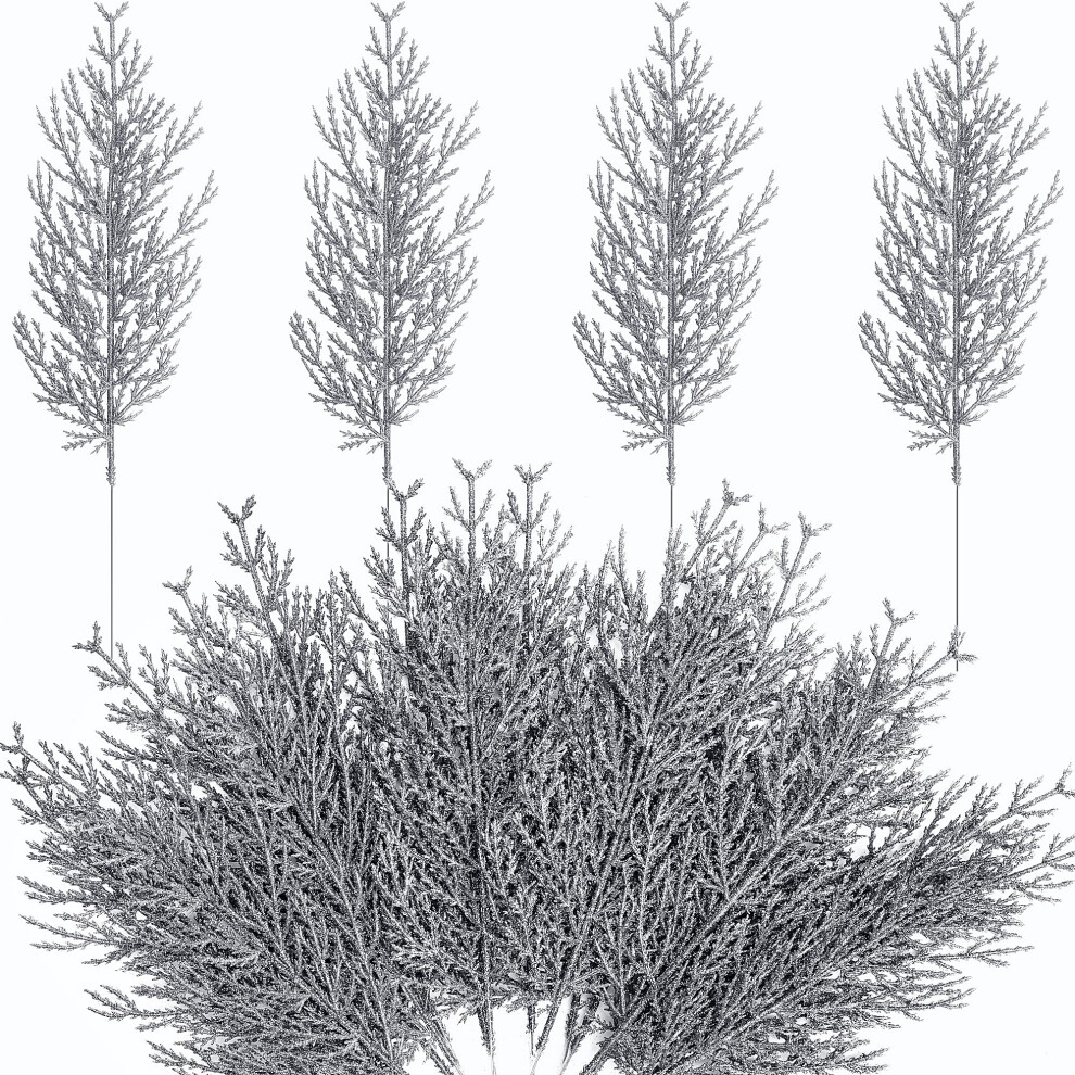 Alpurple Lot De 25 Branches De Pin Artificielles Argent Es De No L - 13,5"""" Glit-image