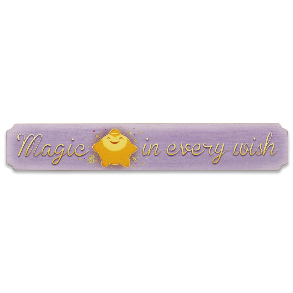 D   coration murale en bois Disney Wish Magic In Every Wish - Panneau horizontal amusant pour chambre d'enfant ou salle de jeux
