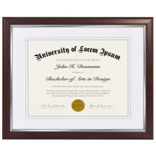 Americanflat Ornate 11x14 Diploma Frame in Mahogany and Silver Certificate Frame with Double White Mat Displays 85x11 Diploma