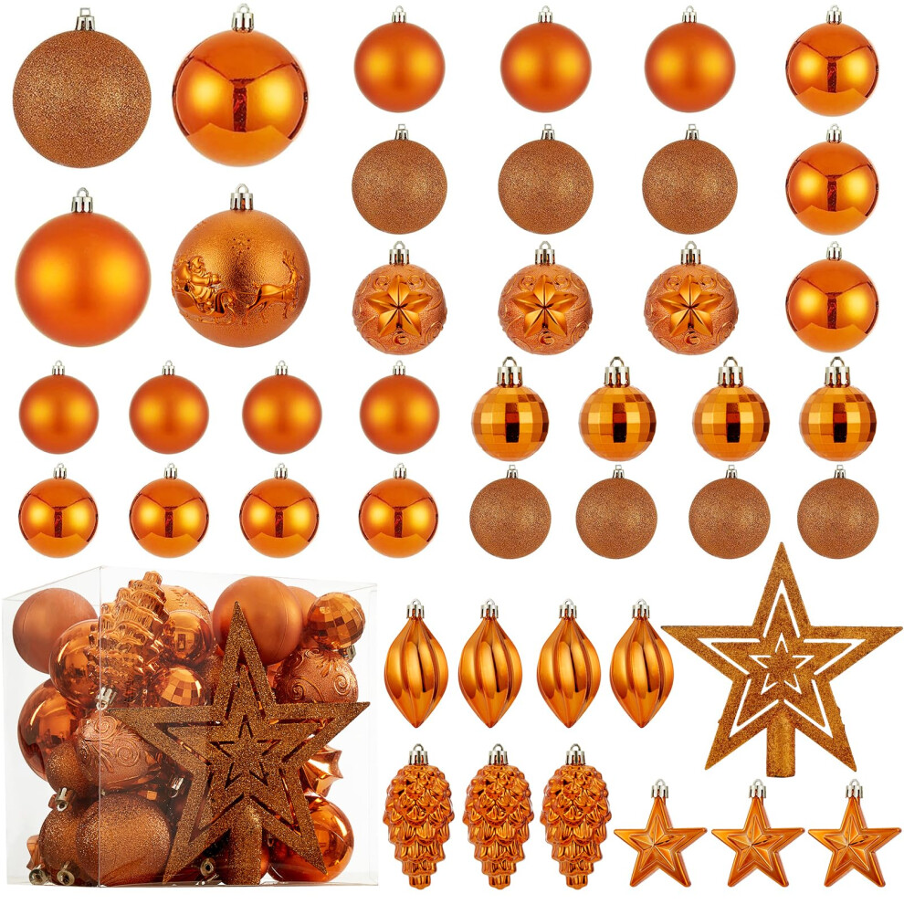 Weihnachtskugel-Ornamente ? 43 St?Ck Bruchsichere Weihnachtsbaum-Dekoration Zum Aufh?Ngen Mit Schlaufe F?R Weihnachtsfeiertage, Partykranz, Heimdekora-image