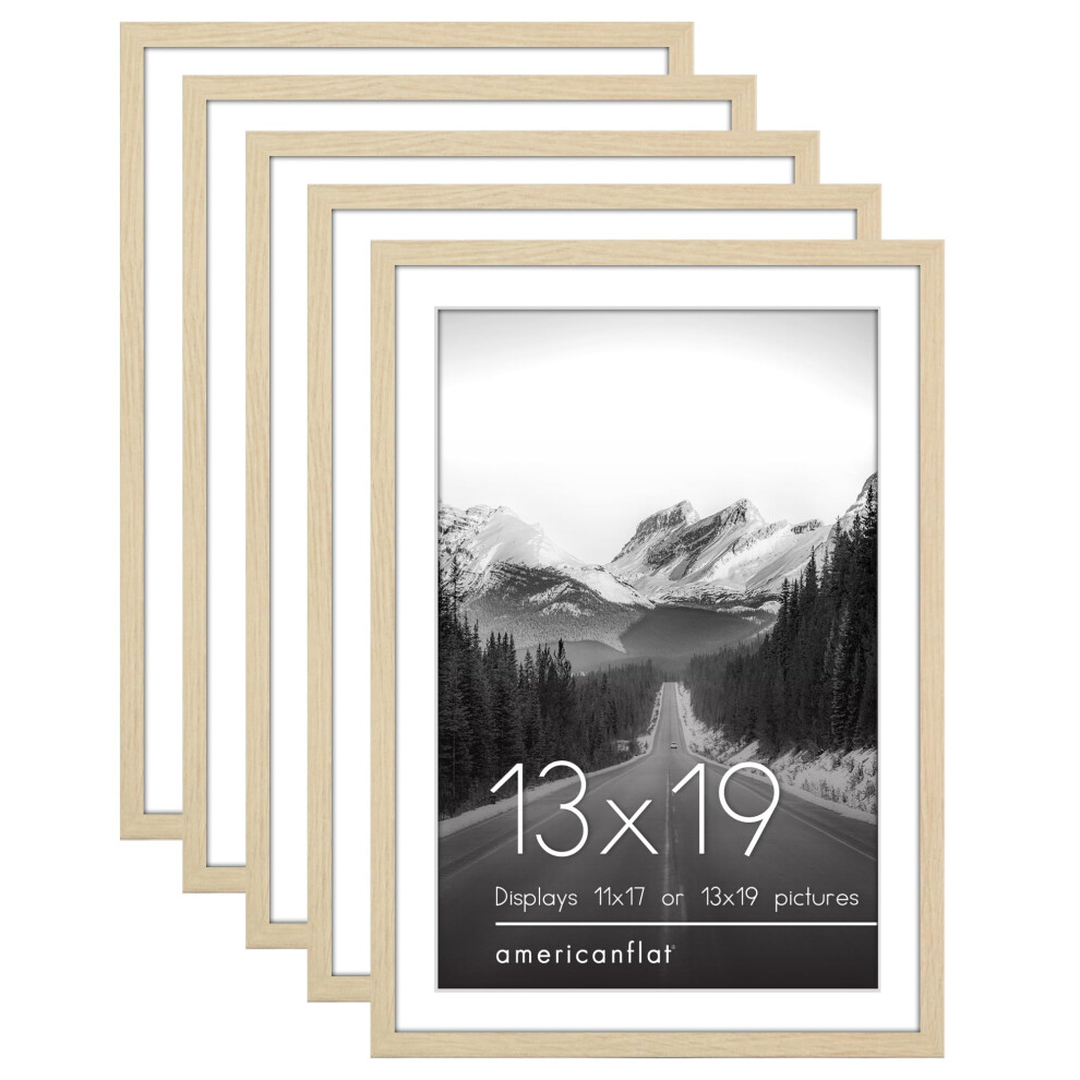 Amerikkalainen Asunto Americanflat 13X19 Picture Frame With Polished Plexiglass Set Of 5 Use As 11X17 Frame With Mat Or 13X19 Frame Without Mat