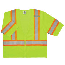 Ergodyne, Unisex, fr Erwachsene, zweifarbig  Klasse 3, zweifarbige Weste, Reiverschluss, Limette, Gre S  mittel US