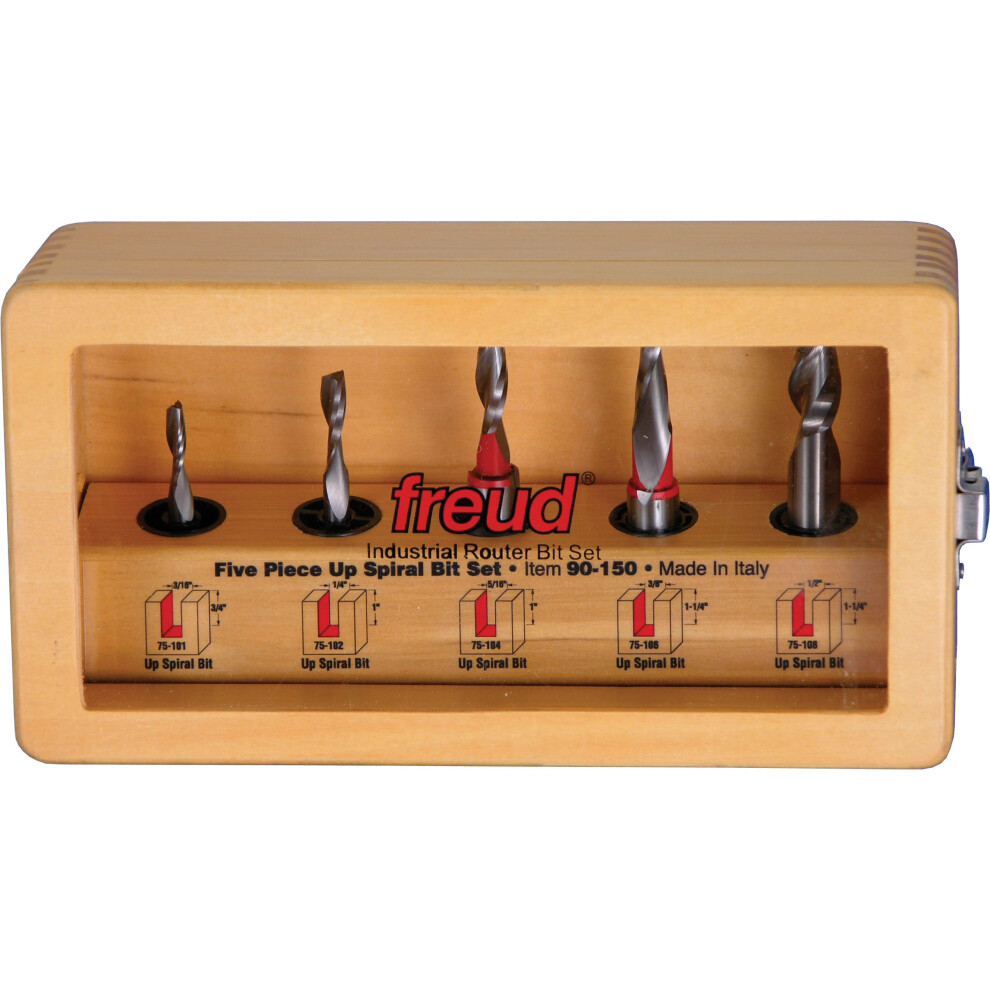 Freud 90150 5 Piece Up Spiral Bit Set
