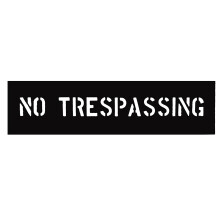C.H. Hanson, 12403, Πινακίδα Σήμανσης NO TRESPASSING