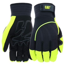 Cat CAT012224 Warnschutz-Arbeitshandschuhe  Grn, X-Large, synthetische Handflchenhandschuhe mit Touchscreen-Fingerspitzen, verstellbarer Riemen, g