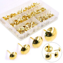 Hilitchi 280pcs 4 storlekar Golden 7/16 '' 9/16 '' 5/8 '' 3/4 '' Kldsel tack fr mbler kldselmbler naglar stift sortiment kit fr soffa och h
