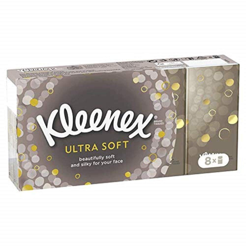 Kleenex Kleenex Χαρτομάντιλα On-The-Go, 8 Πακέτα, 10 Χαρτομάντιλα ανά Συσκευασία, 3-Πρώτες (80 Σύνολο)