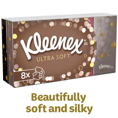 Kleenex Kleenex Χαρτομάντιλα On-The-Go, 8 Πακέτα, 10 Χαρτομάντιλα ανά Συσκευασία, 3-Πρώτες (80 Σύνολο) 1