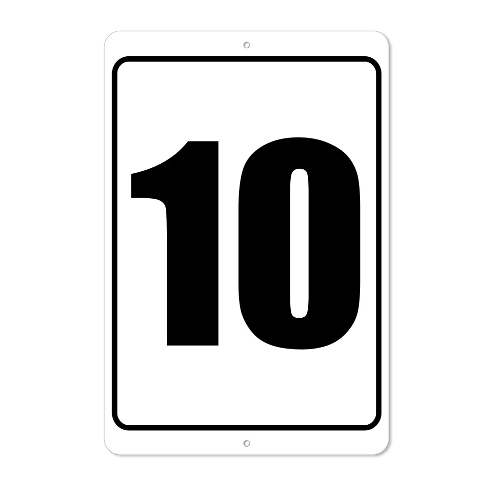 Numbered Sign 10 | 8 x 12 Aluminum Outdoor/Indoor Sign/Area Marker  Cu