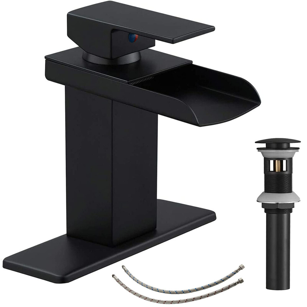 Robinet de salle de bain noir Bathfinesse Robinet de lavabo de salle de bain noir mat avec