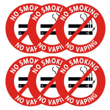 No Smoking No Vaping Sign Sticker 15 Pcs No Smoke Labels for House Ho