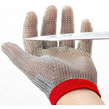 Dowellife Kettenhandschuh, schnittfest, lebensmittelechtes Edelstahlgeflecht, Metallmesser, Schneidehandschuh fr Metzger, Austernschlen, Kche, Man